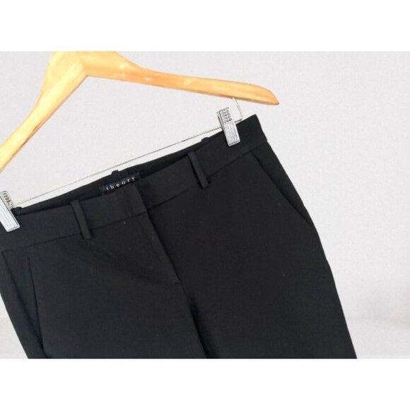 Theory Pants Black Slim Fit Cropped Business casual Preppy Size 4 - Picture 5 of 9